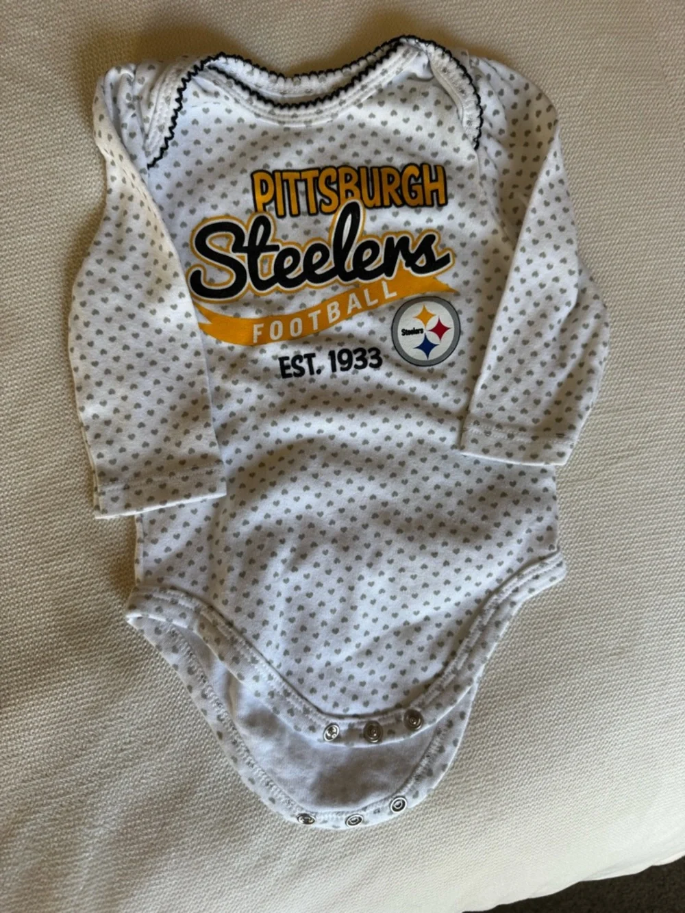 Pittsburgh Steelers & Penguins Baby Onesie Set - Black & White with Gold Accents - Picture 6 of 7
